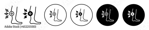 Shin pain icon set. vector symbol illustration. photo