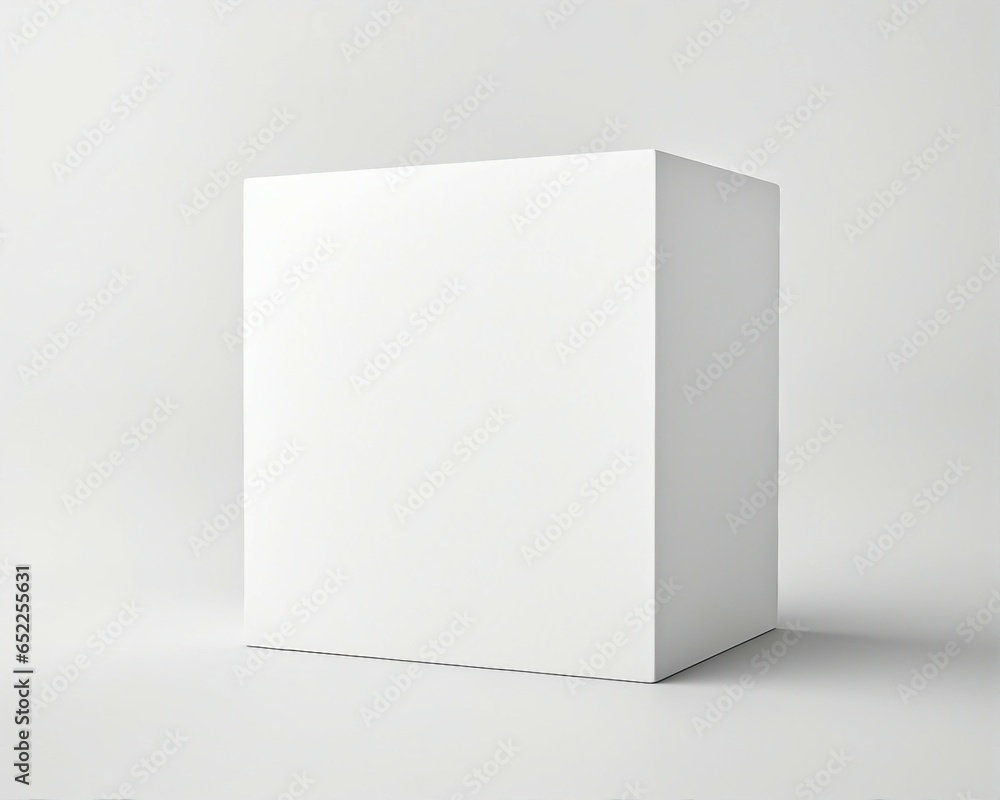 A minimalist white box on a clean white floor A minimalist white box on a clean white floor
