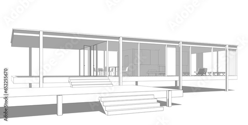 sketch of modern house