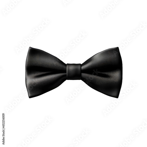  black bow tie isolated on transparent background