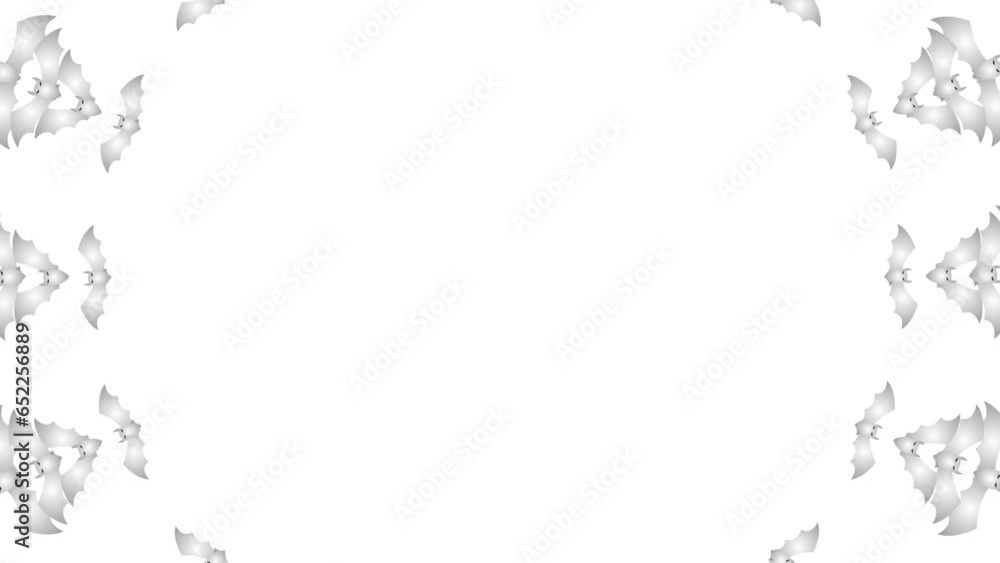 Animated silver bats fly out from center of screen. Looped video. Concept of Halloween, Black Friday. Flat vector illustration isolated on a white background. Animated silver bats fly out from center of screen. Looped video. Concept of Halloween, Black Friday. Flat vector illustration isolated on a white background.