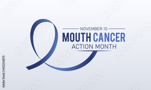 Mouth cancer action month is observed every year in november. November is mouth cancer action month. Vector template for banner, greeting card, poster with background. Vector illustration.