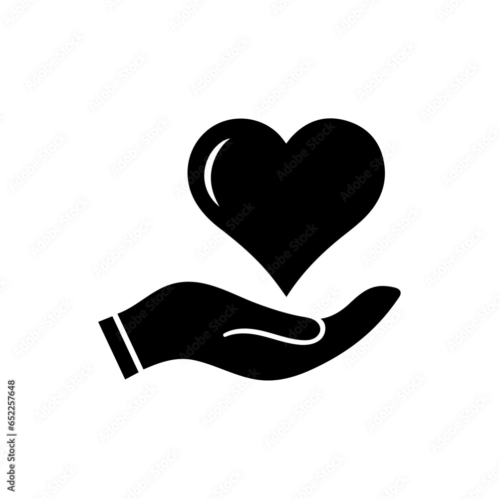 Hand hold up heart or love icon. Hand hold up heart or love icon.
