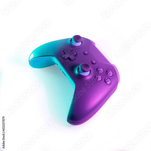 video game console controller cut out with transparent background and natural shadow