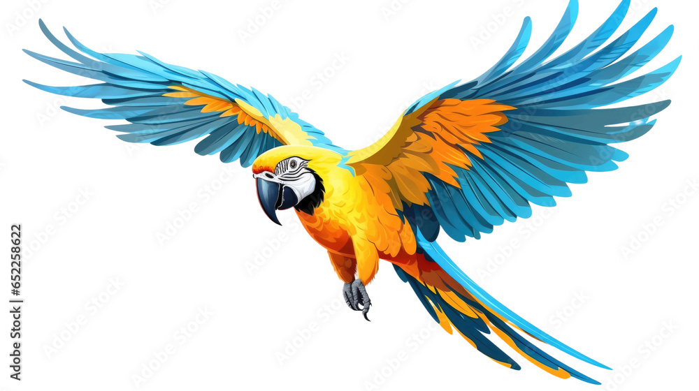 Colourful  macaw isolated on transparent background