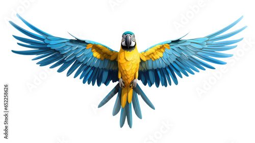 Colourful  macaw isolated on transparent background photo