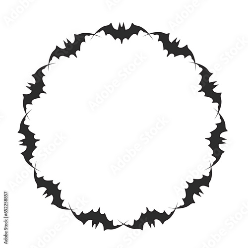 bat monster art drawn halloween round frame