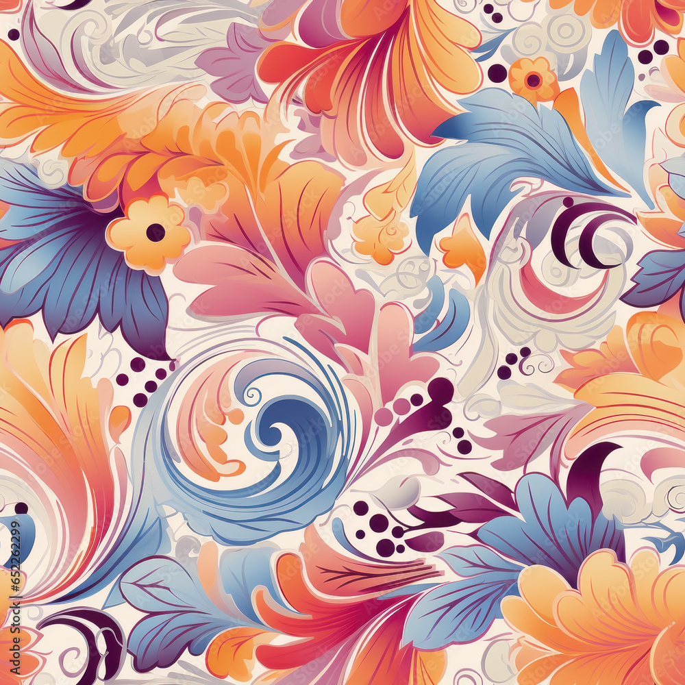 Seamless Pastel Textile illustration abstract floral texture patterns for fabric digital print. Generative AI