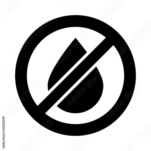No Liquids Glyph Icon Design