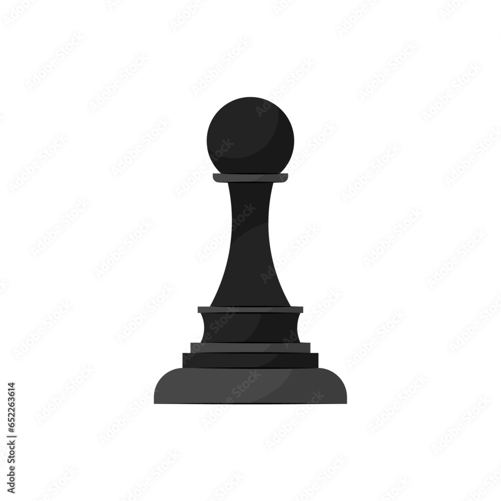 Vector illustration of a chess piece pawn in flat style on a white background. Vector illustration of a chess piece pawn in flat style on a white background.