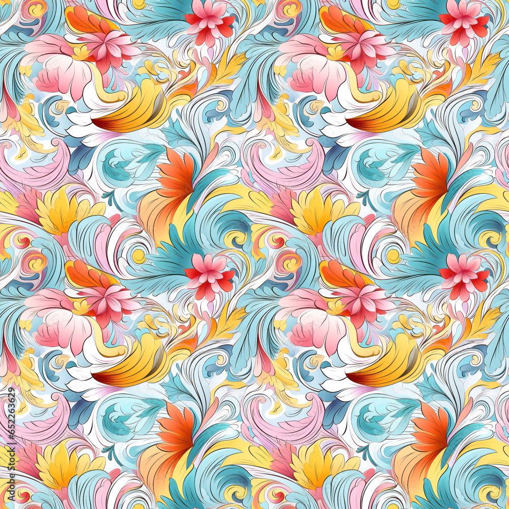 Seamless Pastel Textile illustration abstract floral texture patterns for fabric digital print. Generative AI Seamless Pastel Textile illustration abstract floral texture patterns for fabric digital print. Generative AI