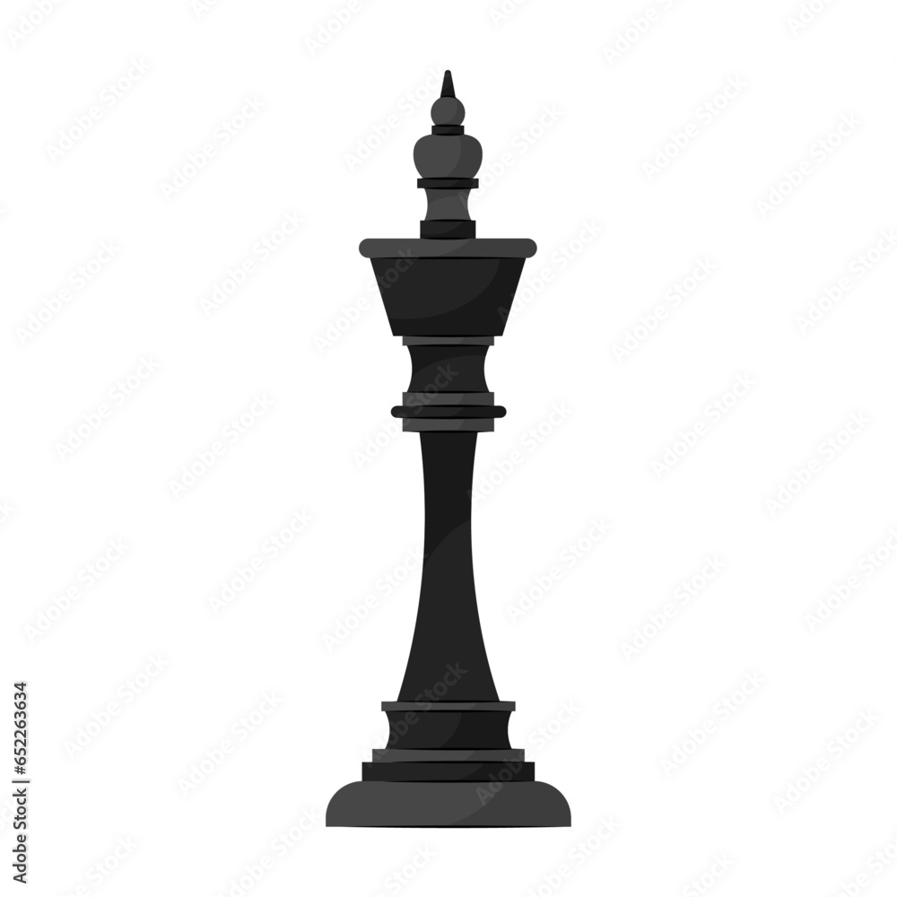 Vector illustration of a king chess piece in a flat style on a white background. Vector illustration of a king chess piece in a flat style on a white background.