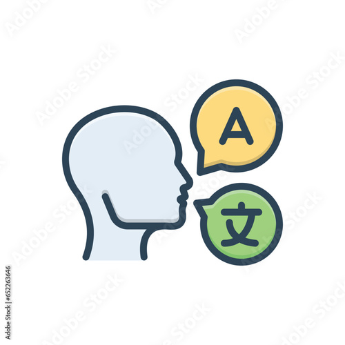 Color illustration icon for languages