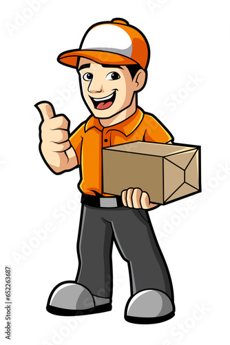 Courier cartoon character mascot design
