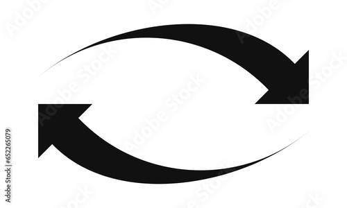Left Right Curved Arrows Silhouette Icon