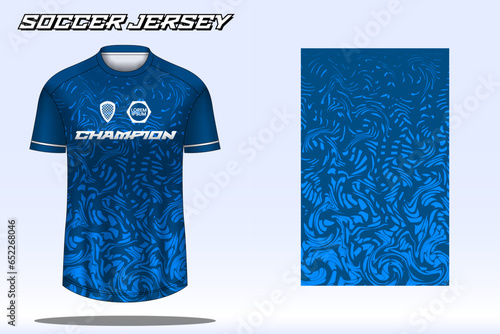 Soccer jersey mockup for football club. Vector sublimation sports apparel design. Uniform front view templates football jersey.