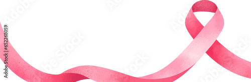 Pink breast cancer ribbon symbol border design, PNG file no background