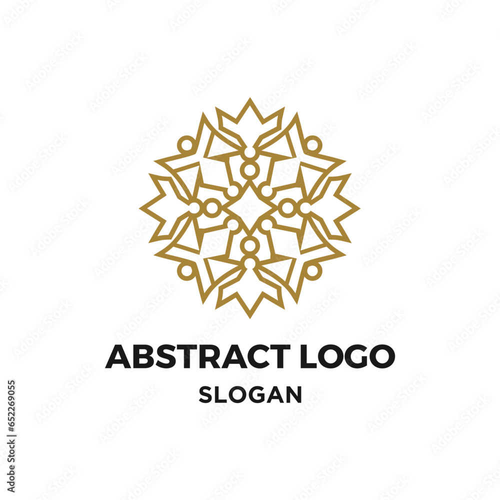 Abstract monoline logo vector