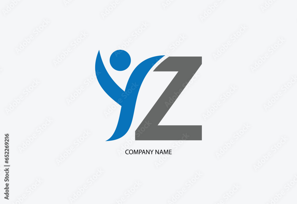 Human with letter Z logo design concept template Human with letter Z logo design concept template