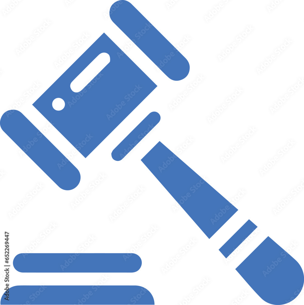 Vector design of judge gavel icon in blue isolated on a white background Vector design of judge gavel icon in blue isolated on a white background