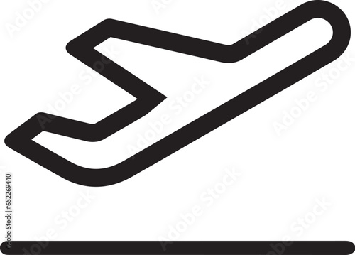 Vector icon of an airplane taking off on a white background