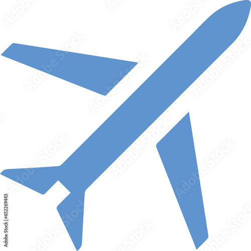 Vector icon of an airplane taking off on a white background