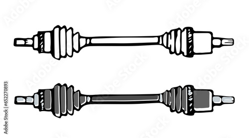 Drive shaft, Constant-velocity joints, CV joint, vector color illustration on a white background. Vector clipart.