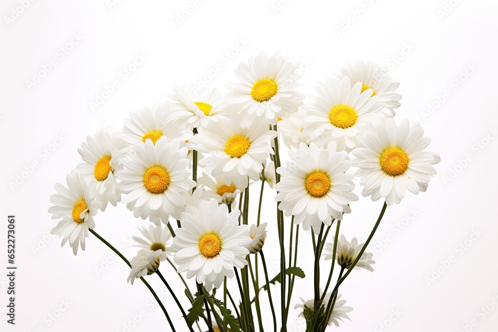 A bright and sunny meadow adorned with white daisy and yellow chamomile flowers, representing the beauty of nature. A bright and sunny meadow adorned with white daisy and yellow chamomile flowers, representing the beauty of nature.