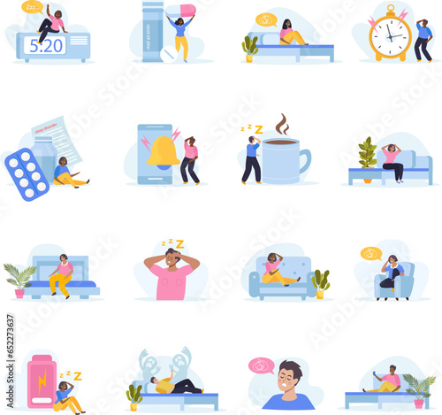 Sleep Disorder Flat Icons