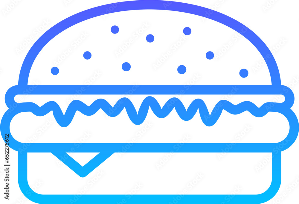Digital illustration of a simple burger symbol design on a white background Digital illustration of a simple burger symbol design on a white background
