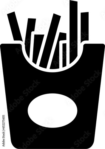 Vector of French fries icon in black