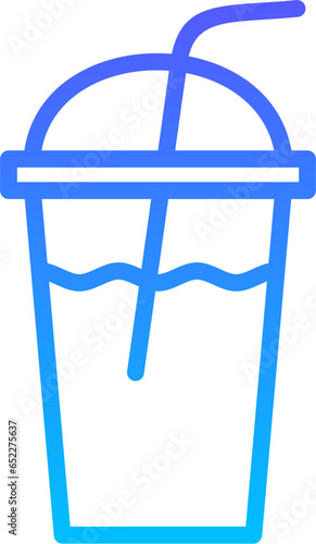 Digital illustration of a simple drink cup symbol design on a white background