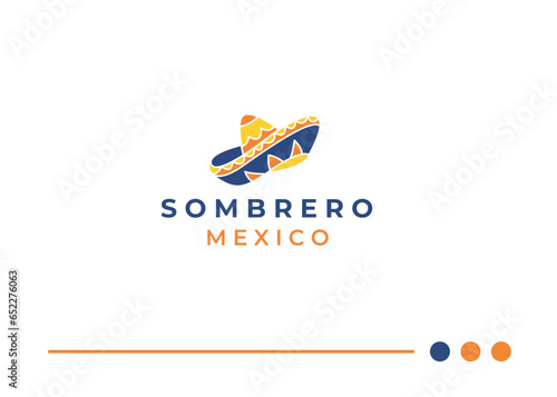 Mexican sombrero hat icon logo design isolated on white background