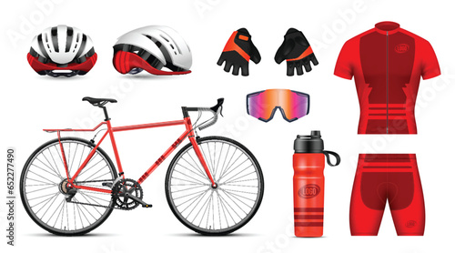 Realistic Bicycle Set