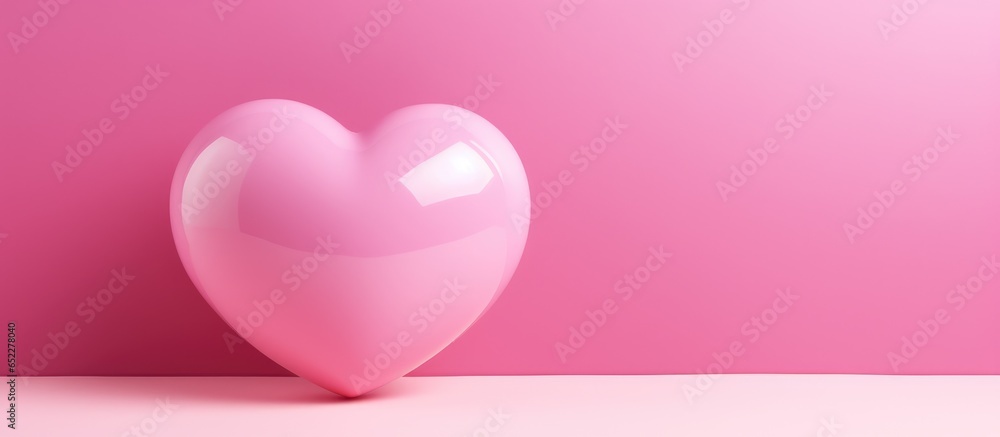 Valentine s day artwork featuring a pink background and a heart shaped sculpture representing creative love