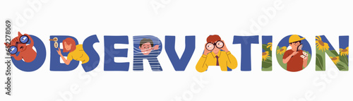 Observation Flat Text Composition