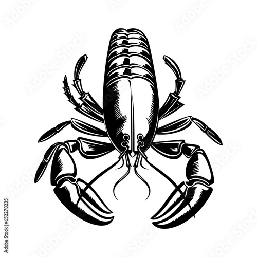 Spiny lobster profile prepared isolated on white background. Seafood. Vector illustration, icon, sign, simbol, log, sticker for poster, banner, label, packaging	