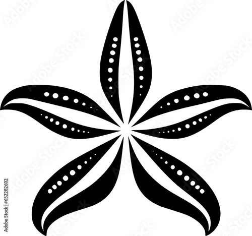 Starfish - Black and White Isolated Icon - Vector illustration