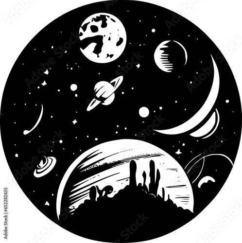 Space - High Quality Vector Logo - Vector illustration ideal for T-shirt graphic