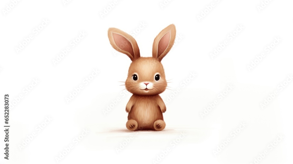 Fototapeta premium Cute cartoon bunny isolated on a white background.
