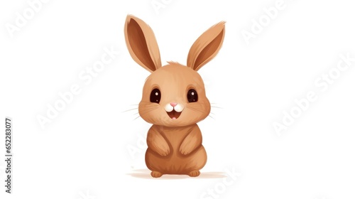 Cute cartoon bunny isolated on a white background.