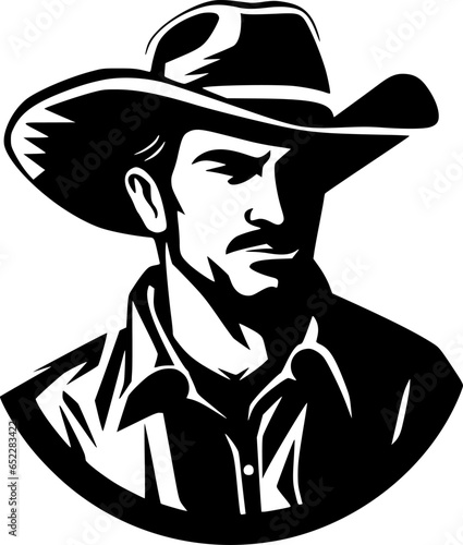 Western - Black and White Isolated Icon - Vector illustration