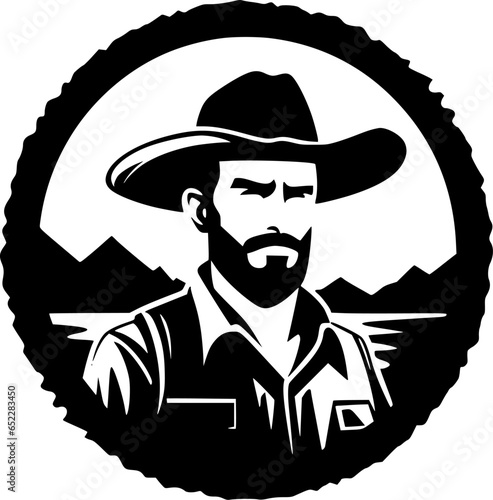 Western - Minimalist and Flat Logo - Vector illustration