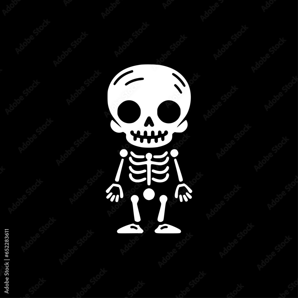 Skeleton - Black and White Isolated Icon - Vector illustration