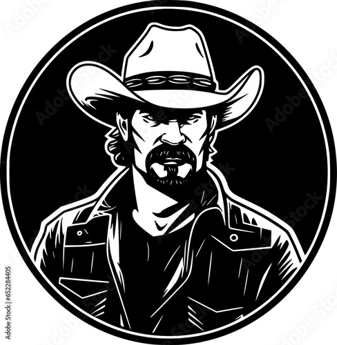 Cowboy | Minimalist and Simple Silhouette - Vector illustration