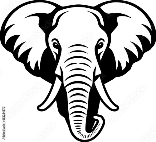 Wallpaper Mural Elephant | Black and White Vector illustration Torontodigital.ca