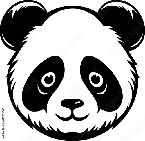 Panda - Black and White Isolated Icon - Vector illustration