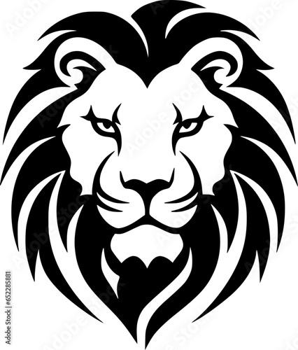 Lion - Black and White Isolated Icon - Vector illustration