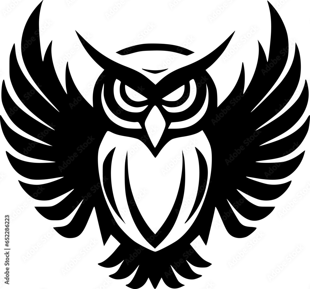 Owl - Minimalist and Flat Logo - Vector illustration