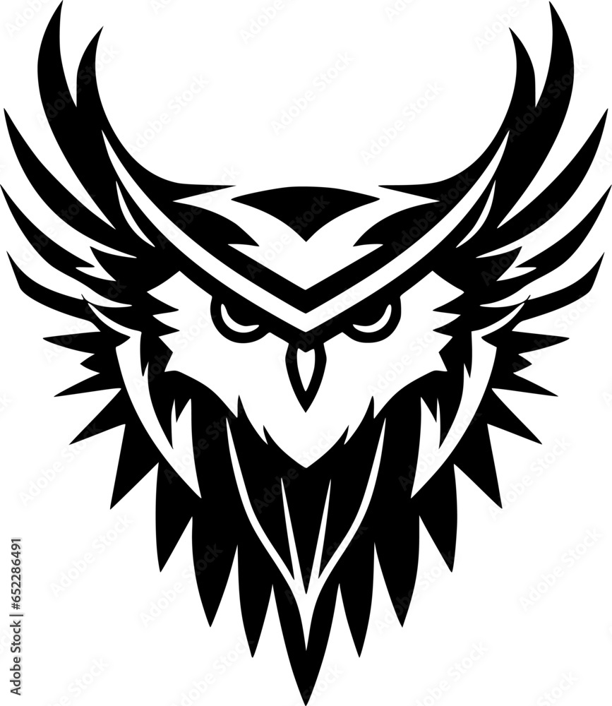 Owl - Black and White Isolated Icon - Vector illustration Owl - Black and White Isolated Icon - Vector illustration